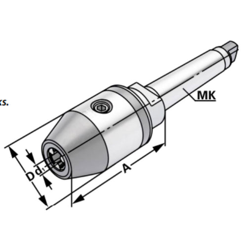 Morse Taper for Straight Shank Arbors Dimensions